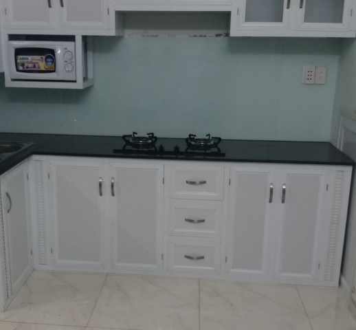 Tủ Bếp Nhôm Kính Đơn Giản