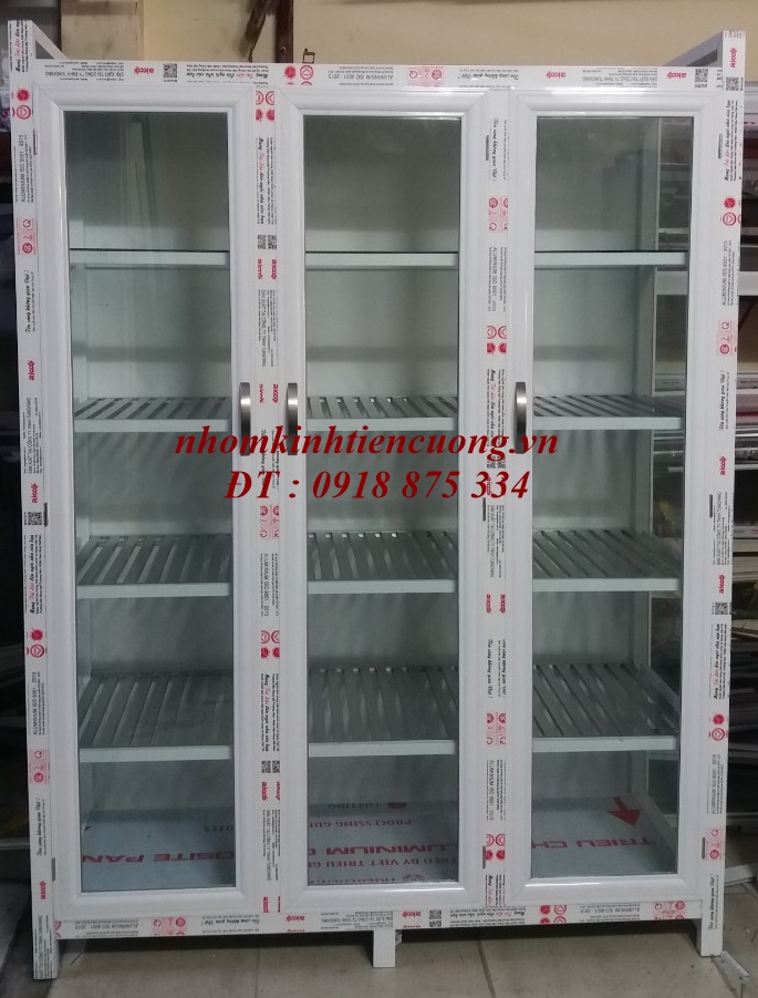 Tủ nhôm kính chén bát 1