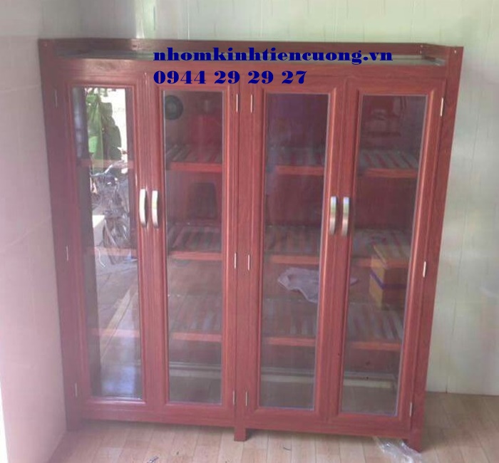 Tủ nhôm kính chén bát 2