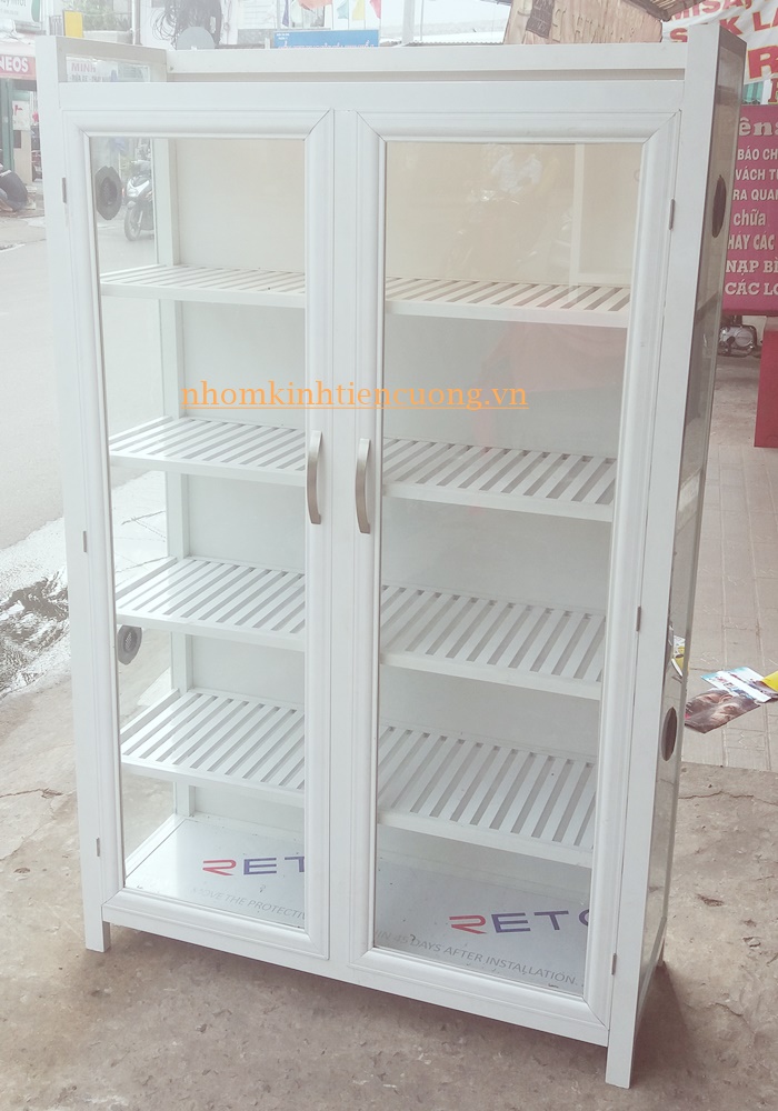 Những mẫu tủ nhôm kính đựng chén bát đẹp tphcm 2