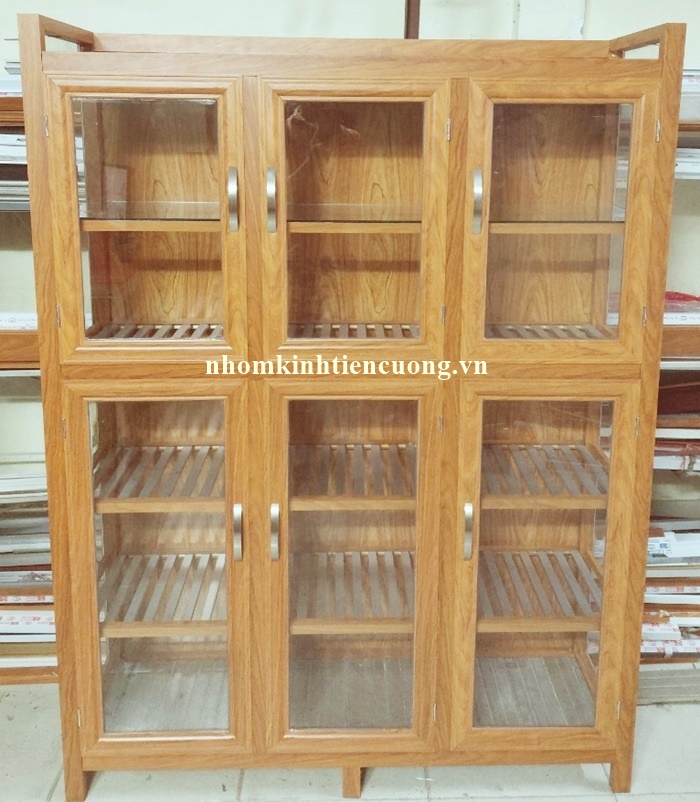 Những mẫu tủ nhôm kính đựng chén bát đẹp tphcm 4