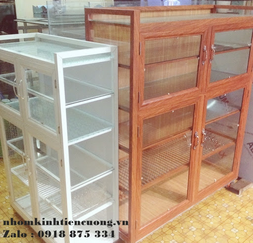 tủ nhôm kính đựng chén bát tphcm
