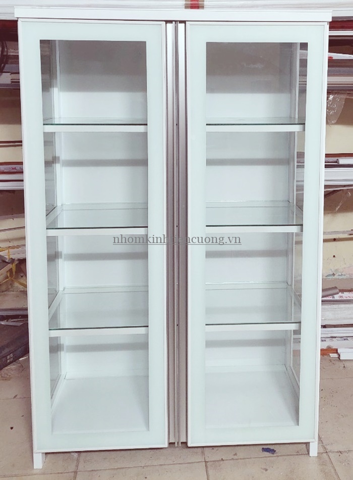 Tủ chén nhôm kính đẹp 2
