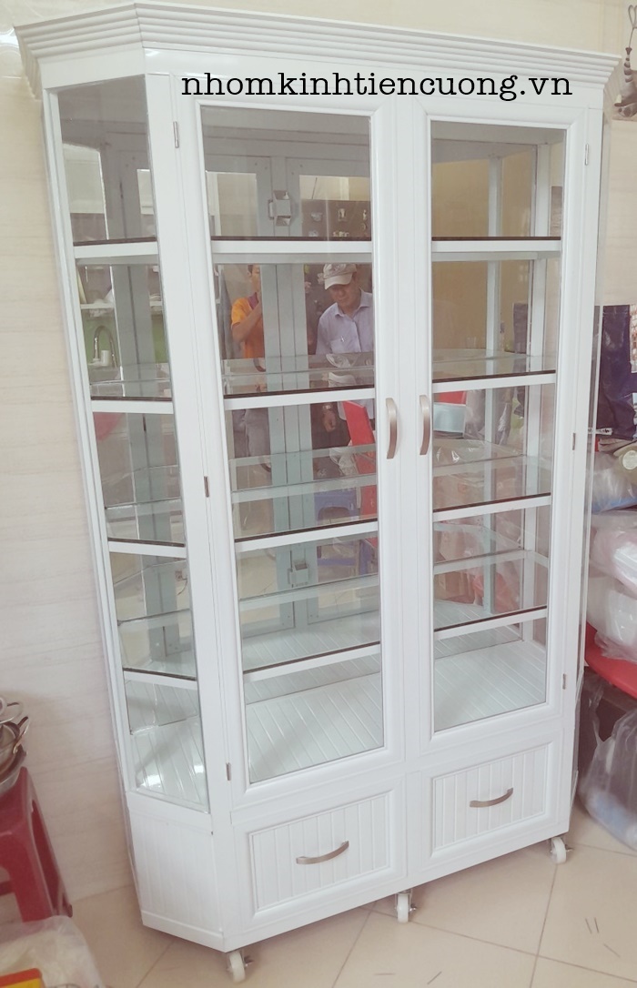 Tủ chén nhôm kính đẹp 3