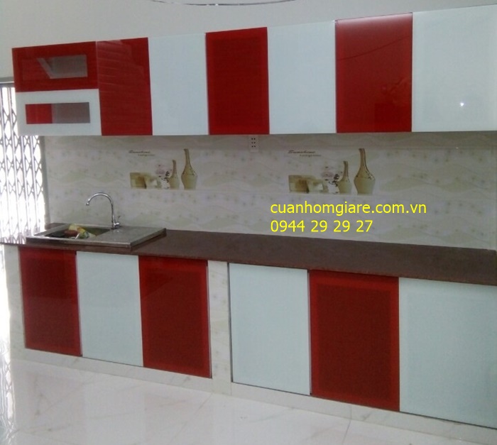 Tủ bếp nhôm đẹp - tủ bếp nhôm kính giá bao nhiêu