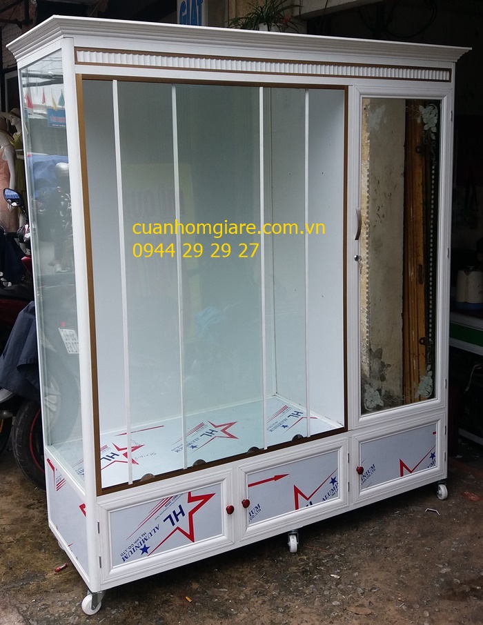 tủ quần áo nhôm cừa lùa 3 buồng