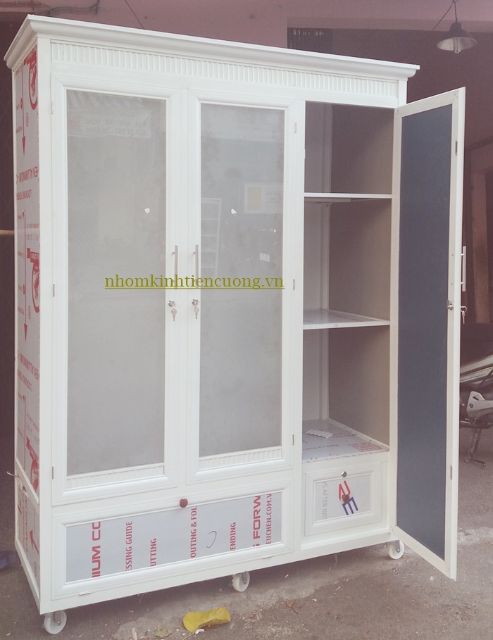 Mẫu tủ quần áo nhôm kính 1