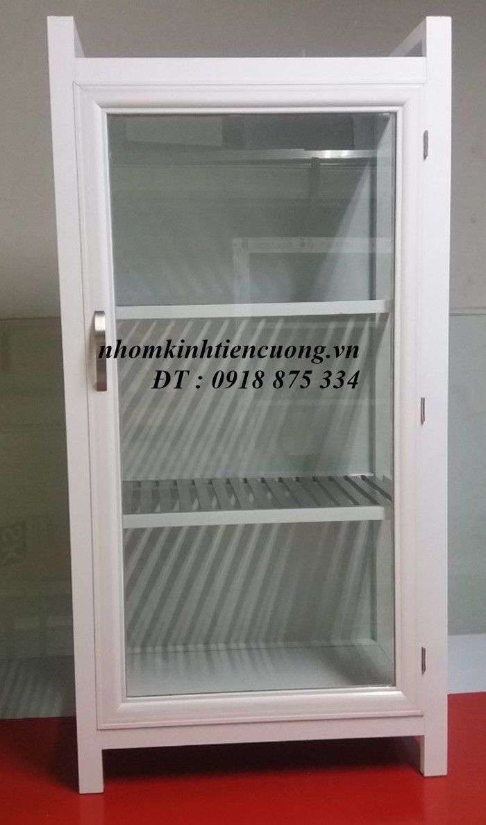 Mẫu tủ chén nhôm kính 5