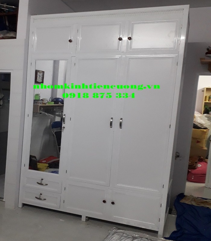 Mẫu tủ quần áo nhôm kính 2