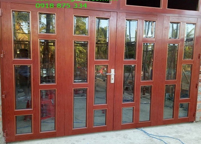 mẫu cửa đị 4 cánh nhôm kính