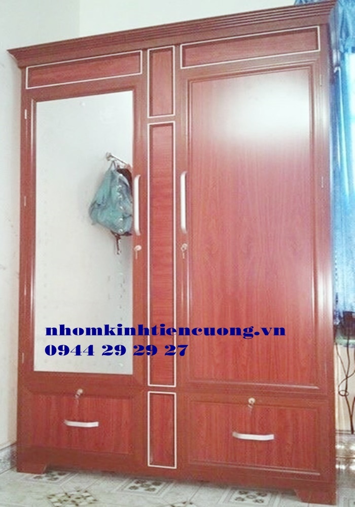 Mẫu tủ quần áo nhôm kính 6
