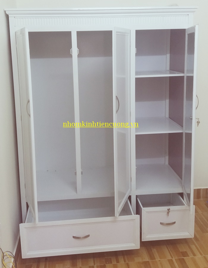 Mẫu tủ quần áo nhôm kính 5